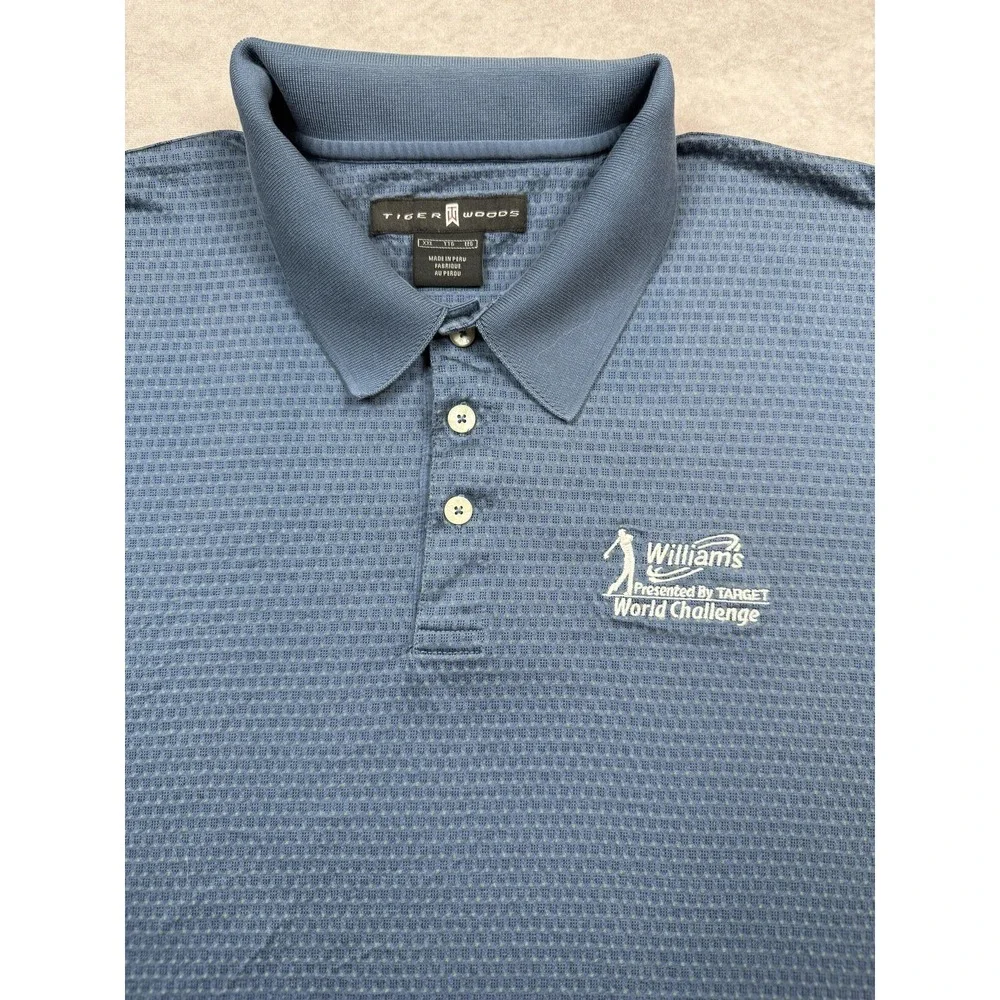 Nike Tiger Woods Polo Shirt Mens 2XL Blue Golf Williams World Challenge Sherwood - Picture 7 of 16